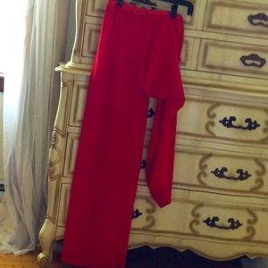 Wide leg red Italian pants